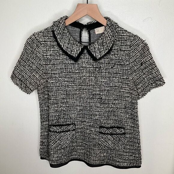 Anthropologie Collared Tweed Top - Picture 1 of 8